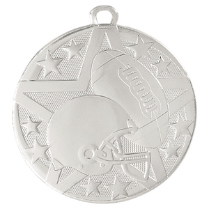 Silver 2" Superstar Football Medal
