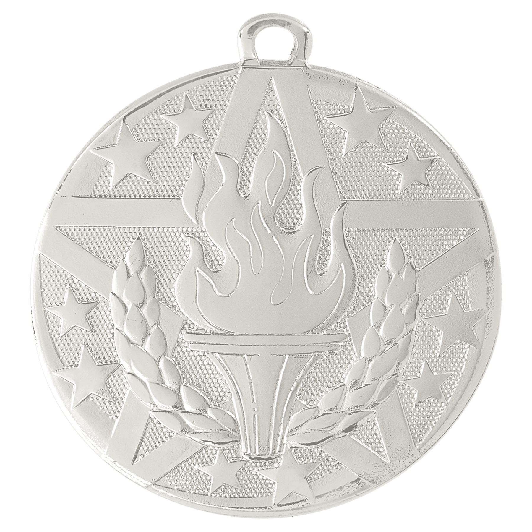Silver 2" Superstar Torch Medal