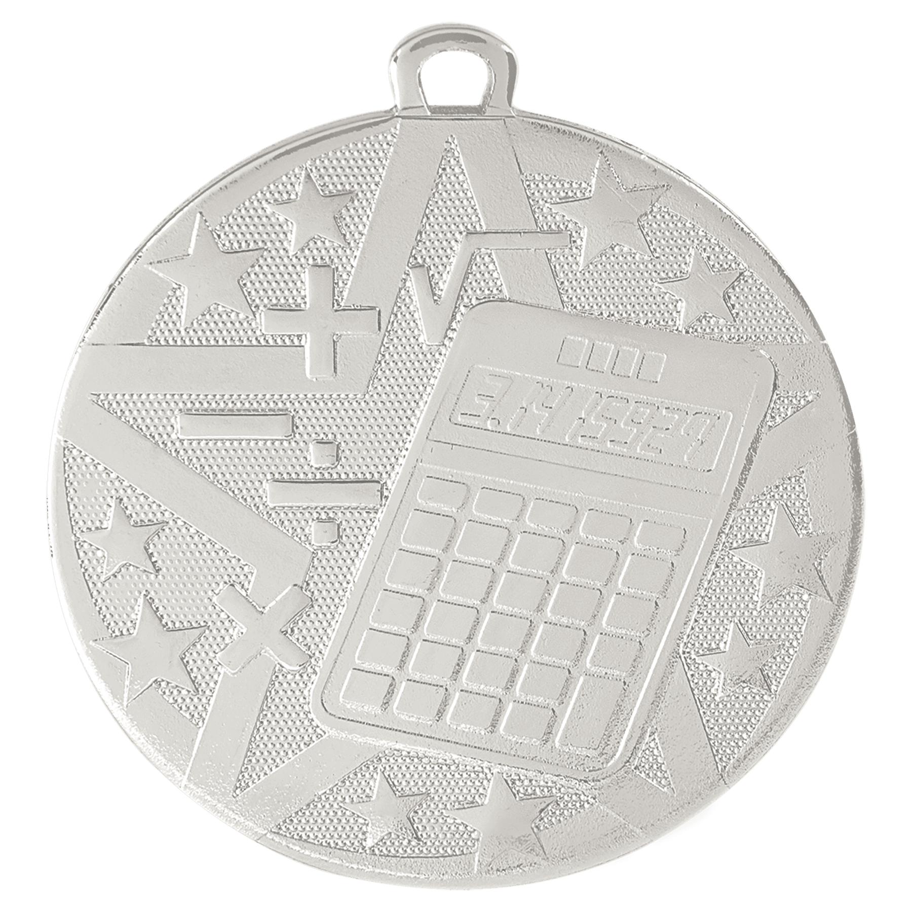 Silver 2" Superstar Math Medal