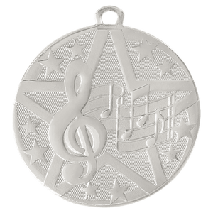 Silver 2" Superstar Music Medal