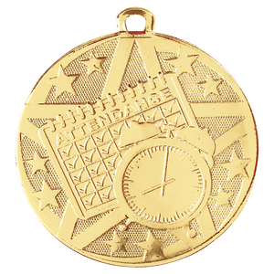 Gold 2" Superstar Perfect Attendance Medal