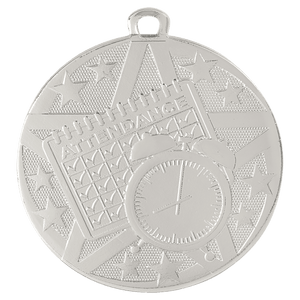 Silver 2" Superstar Perfect Attendance Medal