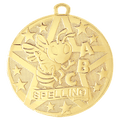 Gold 2" Superstar Spelling Medal