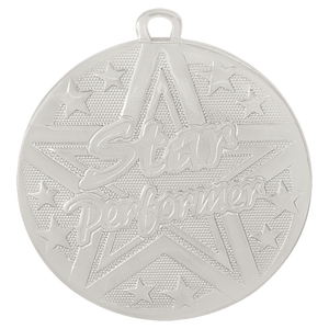Silver 2" Superstar Star Performer Medal