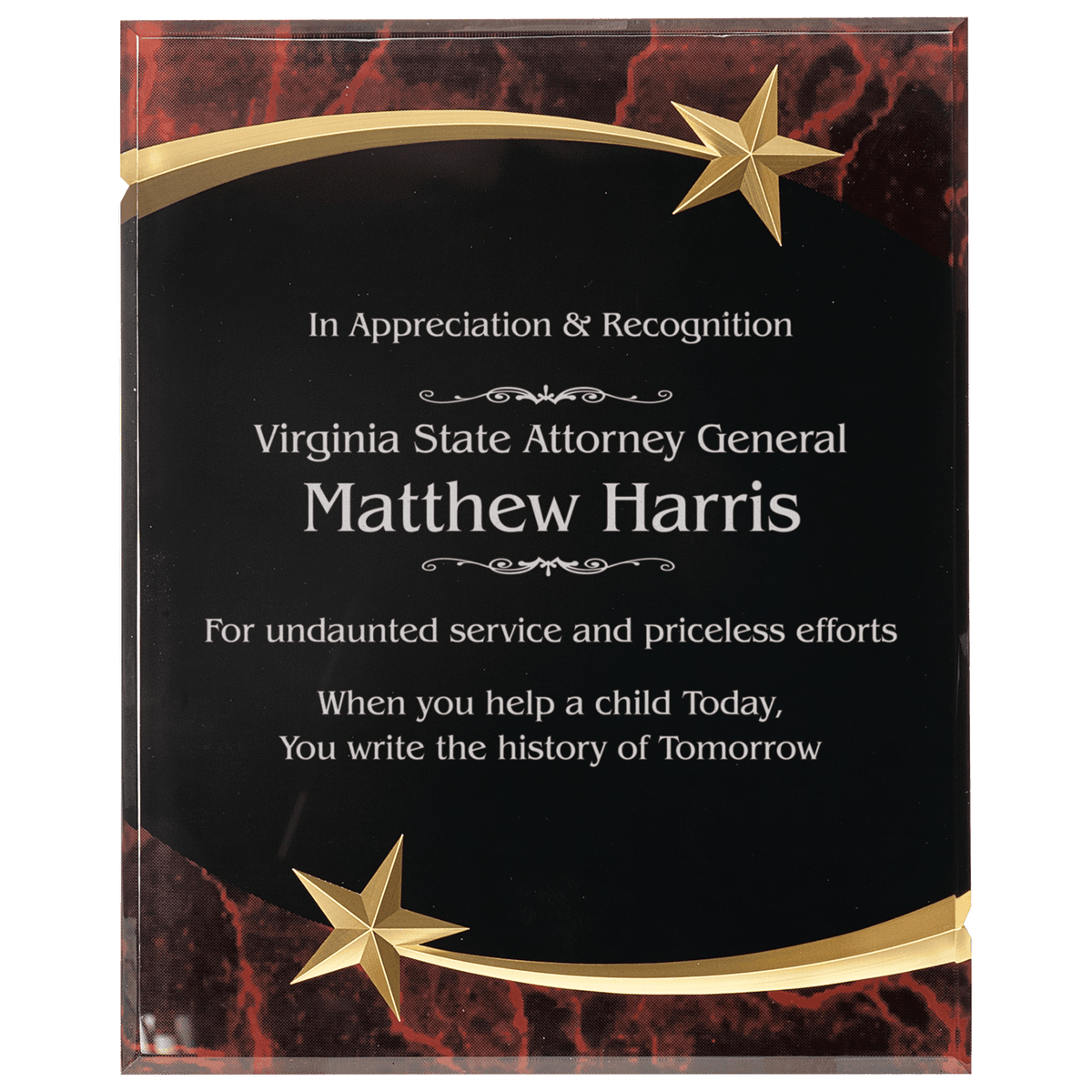 9" x 11" Marble Shooting Star Acrylic Plaque
