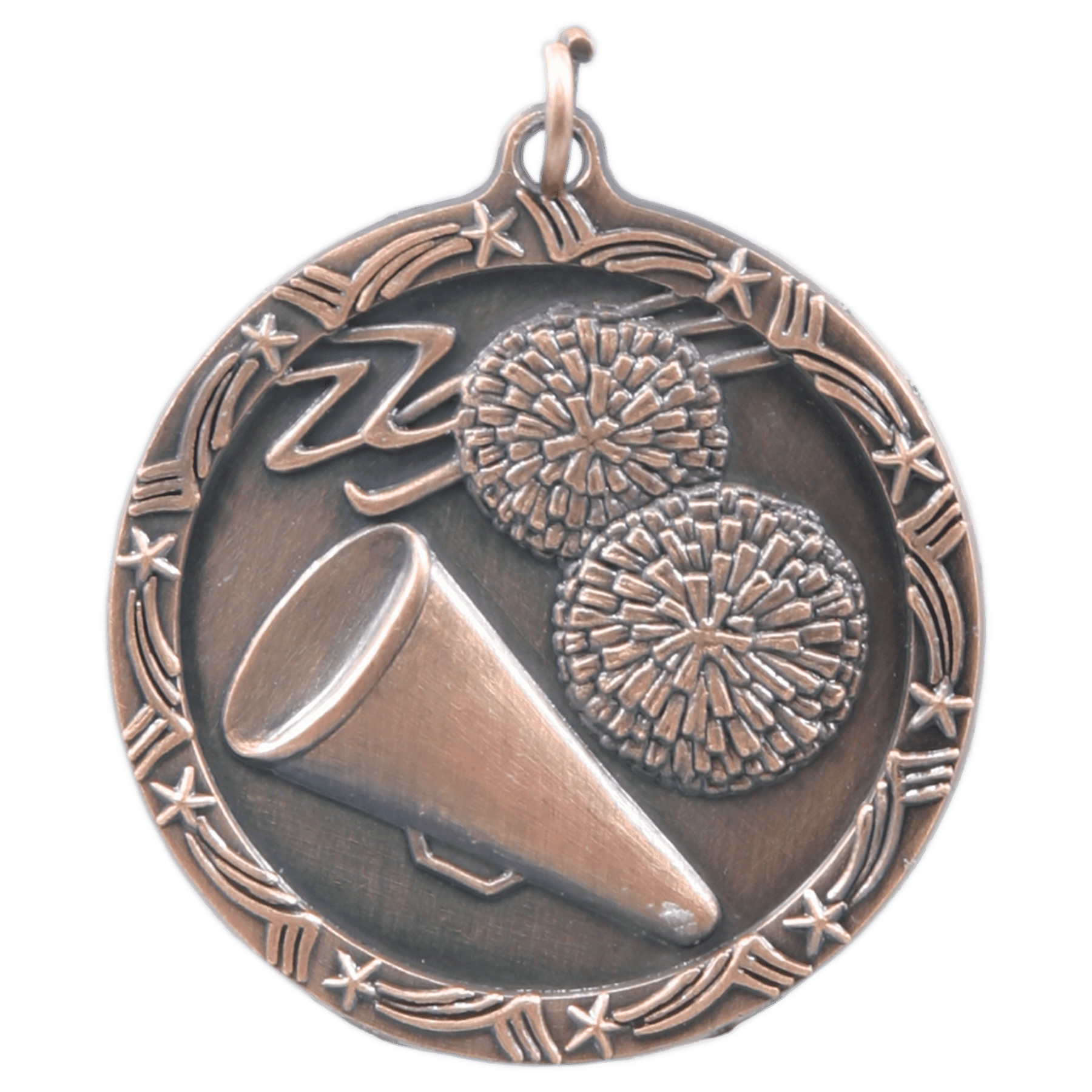 Antique Bronze 1 3/4" Cheer Shooting Star Medal