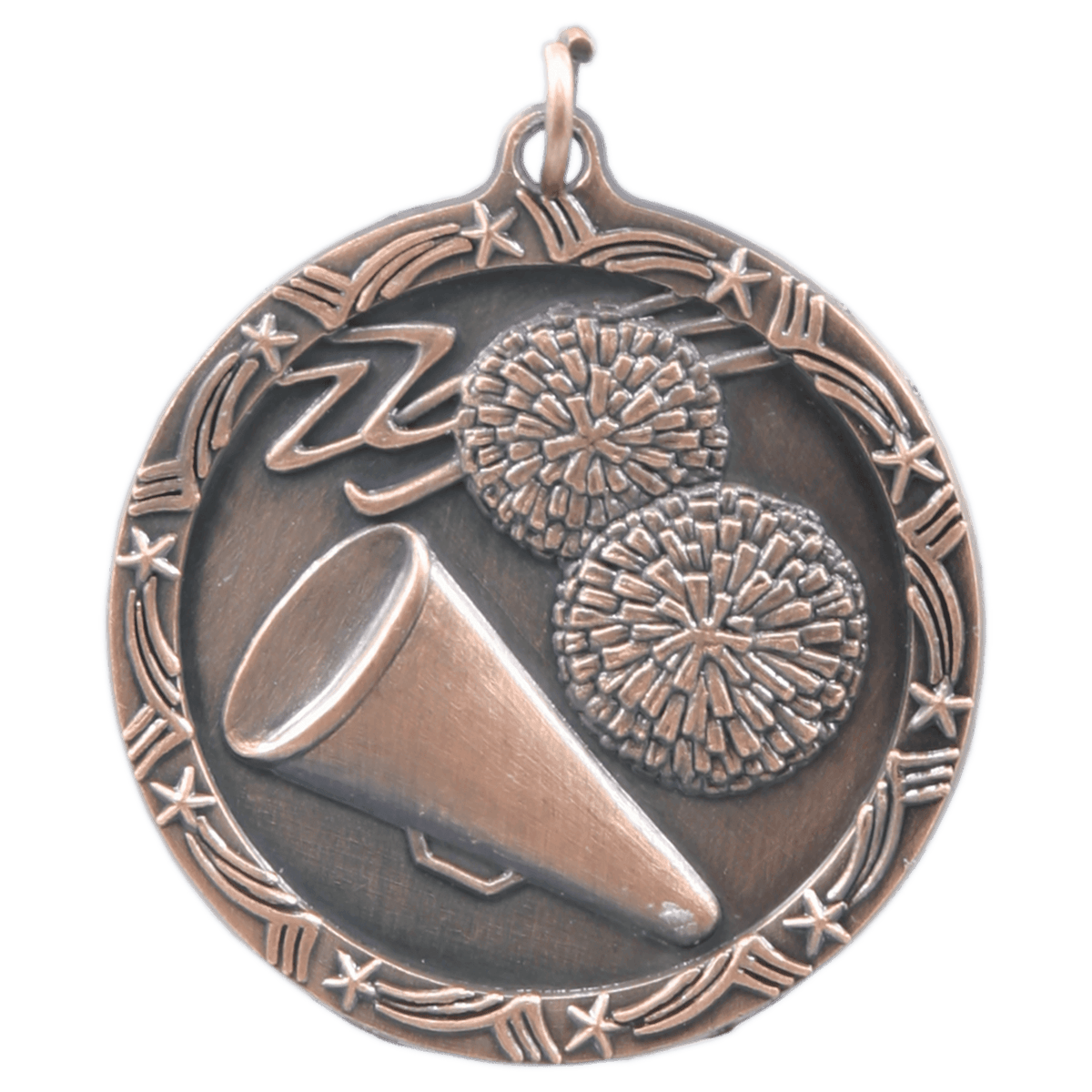 Antique Bronze 1 3/4" Cheer Shooting Star Medal