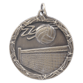 Antique Gold 1 3/4" Volleyball Shooting Star Medal