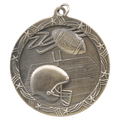 Antique Gold 2 1/2" Football Shooting Star Medal