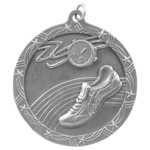 Antique Silver 2 1/2" Track Shooting Star Medal