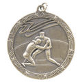 Antique Gold 2 1/2" Wrestling Shooting Star Medal