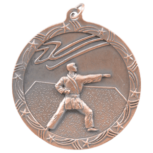 Antique Bronze 2 1/2" Martial Arts Shooting Star Medal