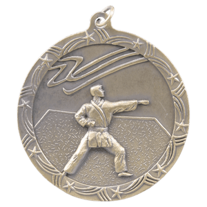 Antique Gold 2 1/2" Martial Arts Shooting Star Medal