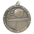 Antique Gold 2 1/2" Volleyball Shooting Star Medal