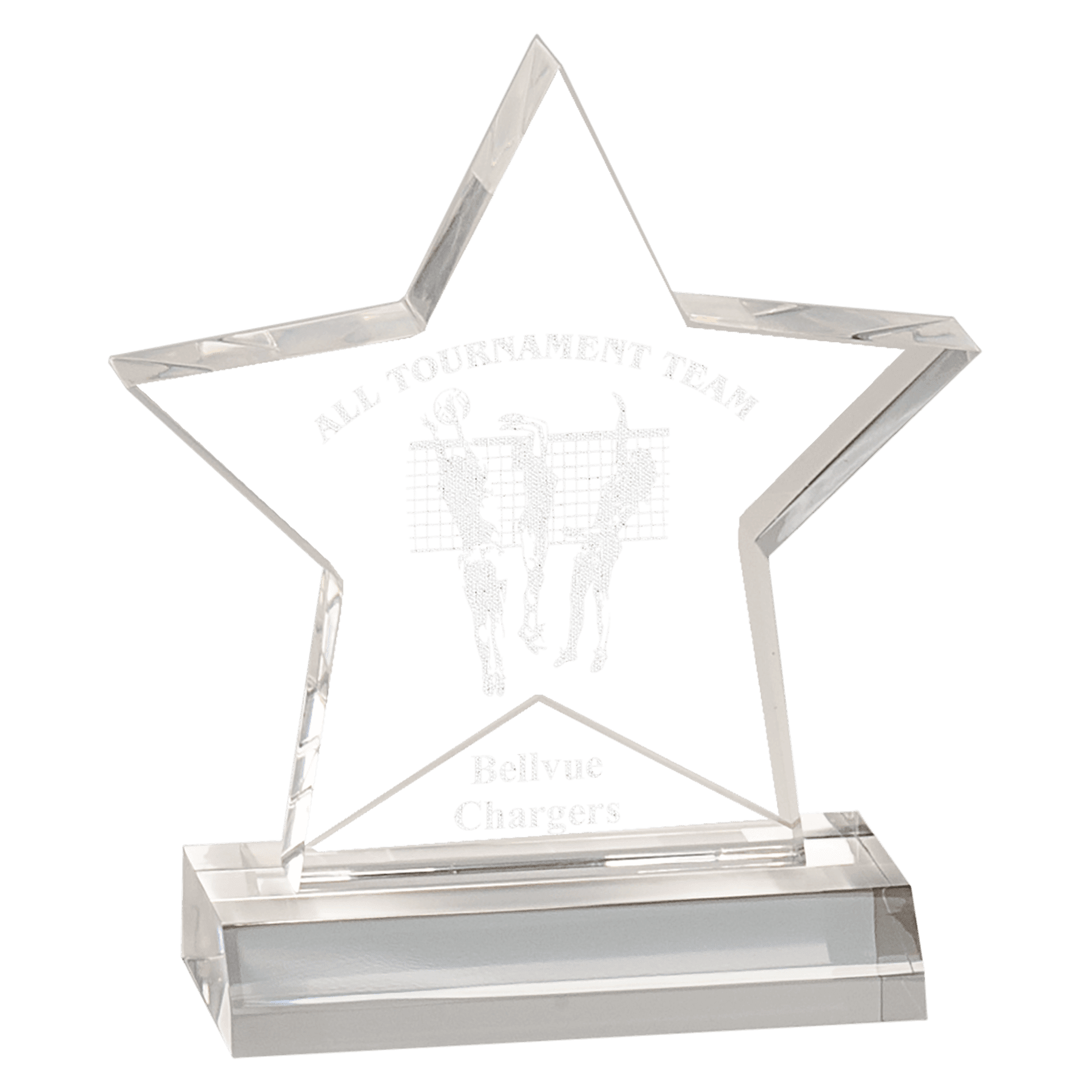 Clear 5" x 5" Star Acrylic Award with 4" Base