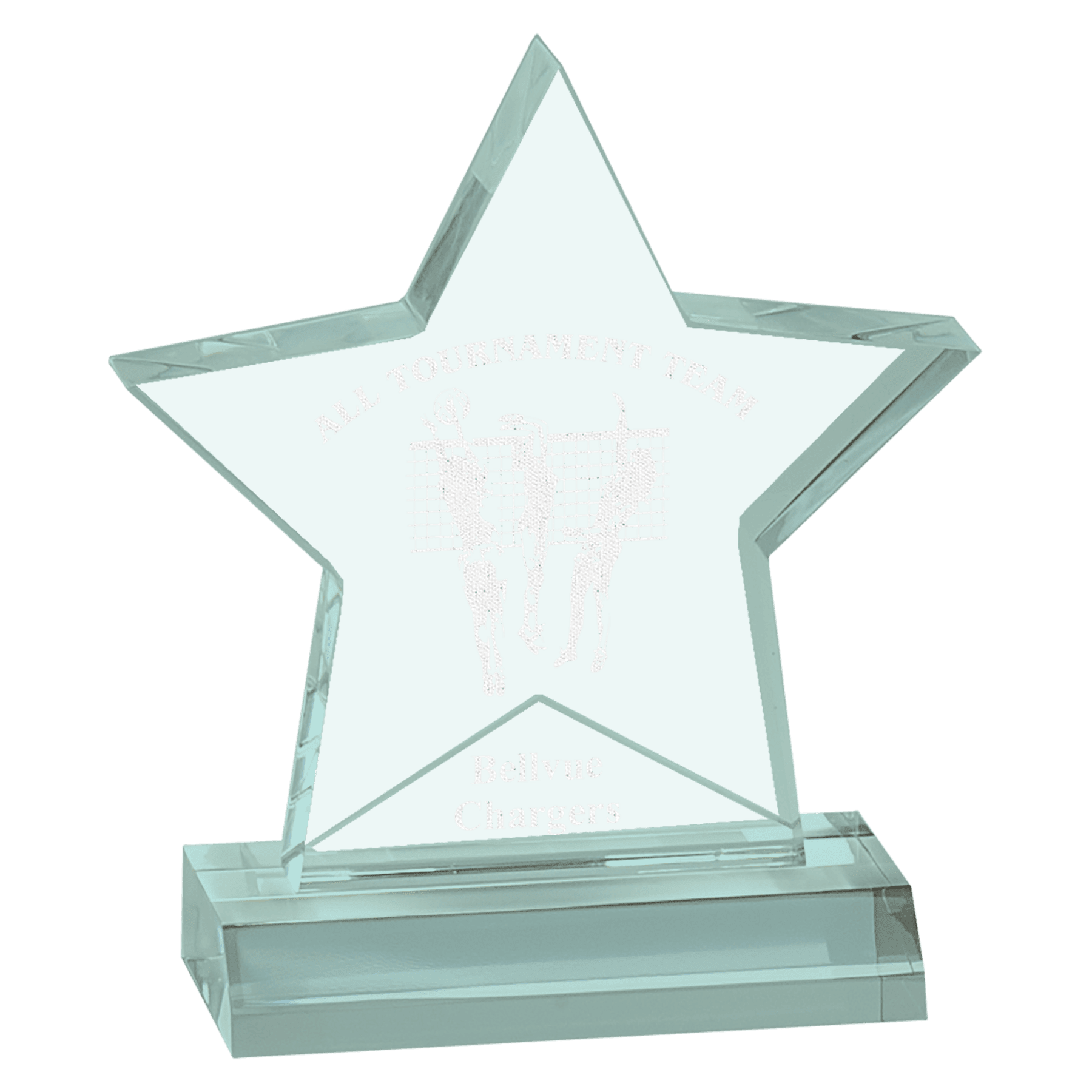 Jade 5" x 5" Star Acrylic Award with 4" Base