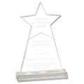 4 3/4" x 8" Clear Star Obelisk Acrylic with 5 3/4" inch Base