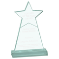 4 3/4" x 8" Jade Star Obelisk Acrylic with 5 3/4" Base