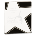 6 3/4" Silver and Black Star Glass