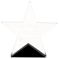 5 3/4" x 5 1/2" Clear Glass Star on Black Base