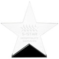 6 3/4" x 6 1/2" Clear Glass Star on Black Base