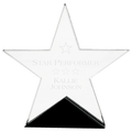 7 3/4" x 7 1/2" Clear Glass Star on Black Base