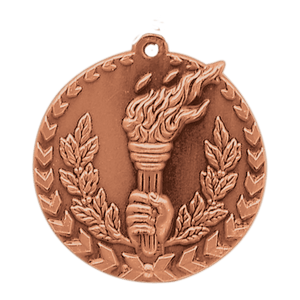 Antique Bronze 1 3/4" Torch Millennium Medal