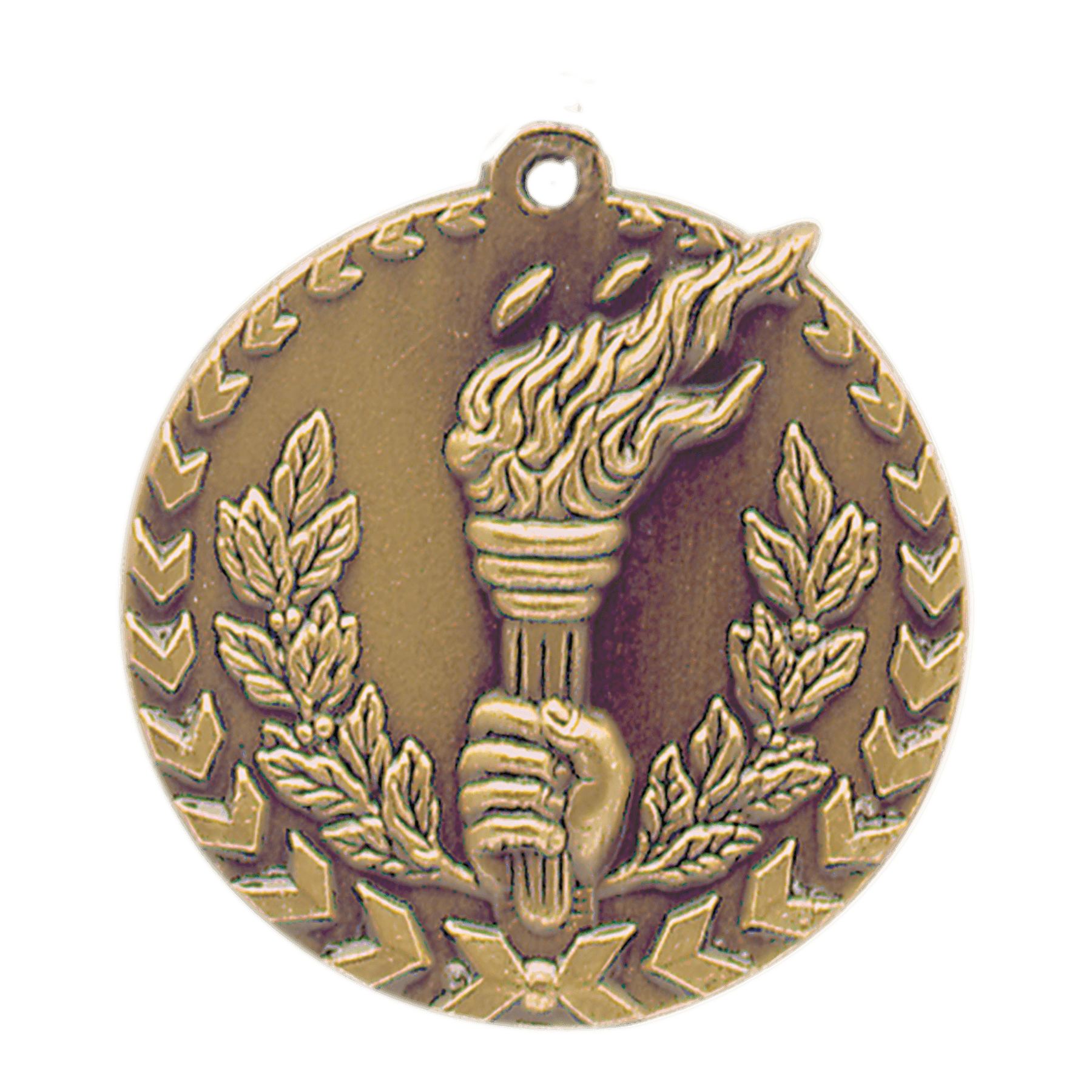 Antique Gold 1 3/4" Torch Millennium Medal