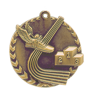 Antique Gold 1 3/4" Track Millennium Medal