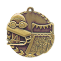 Antique Gold 1 3/4" Swimming Millennium Medal
