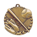 Antique Gold 1 3/4" Baseball/Softball Millennium Medal
