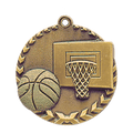 Antique Gold 1 3/4" Basketball Millennium Medal