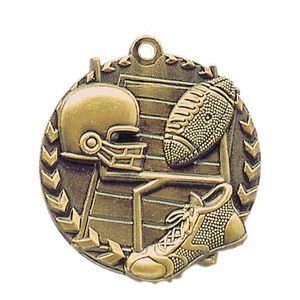 Antique Gold 1 3/4" Football Millennium Medal