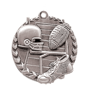 Antique Silver 1 3/4" Football Millennium Medal