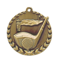Antique Gold 1 3/4" Golf Millennium Medal