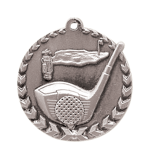 Antique Silver 1 3/4" Golf Millennium Medal