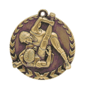 Antique Gold 1 3/4" Wrestling Millennium Medal