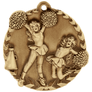 Antique Gold 1 3/4" Cheer Millennium Medal