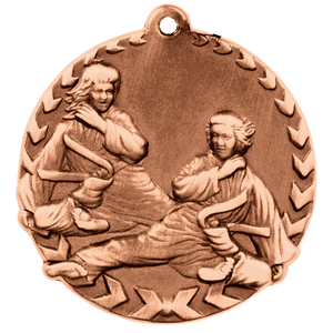 Antique Bronze 1 3/4" Martial Arts Millennium Medal