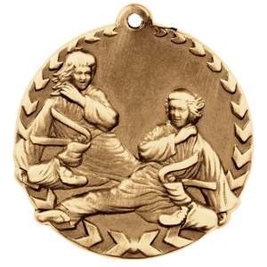 Antique Gold 1 3/4" Martial Arts Millennium Medal