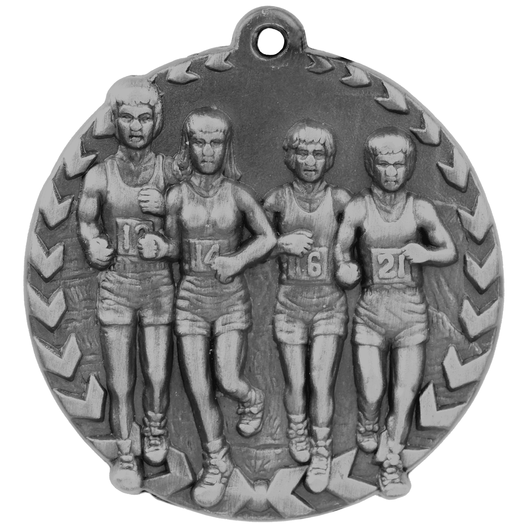 Antique Silver 1 3/4" Cross Country Millennium Medal