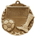 Antique Gold 1 3/4" Soccer Millennium Medal