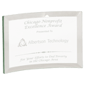 6" x 4" x 3/8" Jade Glass Crescent
