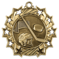 Antique Gold 2 1/4" Hockey Ten Star Medal