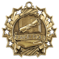 Antique Gold 2 1/4" Honor Roll Ten Star Medal