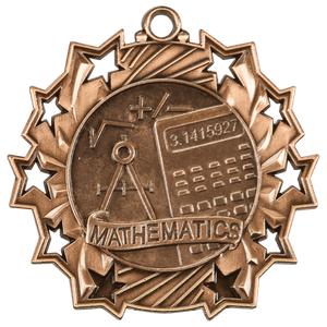 Antique Bronze 2 1/4" Math Ten Star Medal