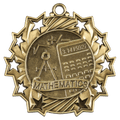 Antique Gold 2 1/4" Math Ten Star Medal