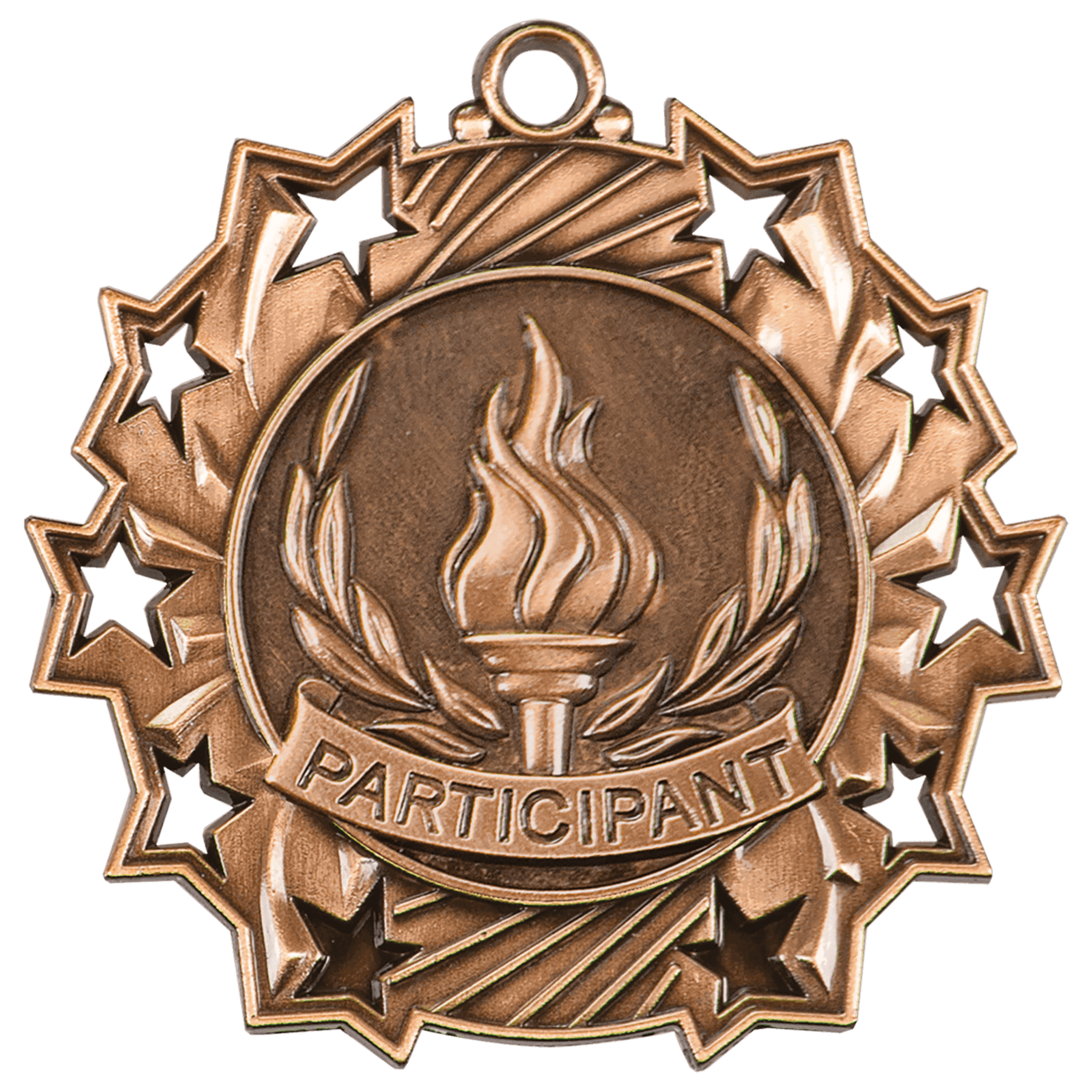 Antique Bronze 2 1/4" Participant Ten Star Medal