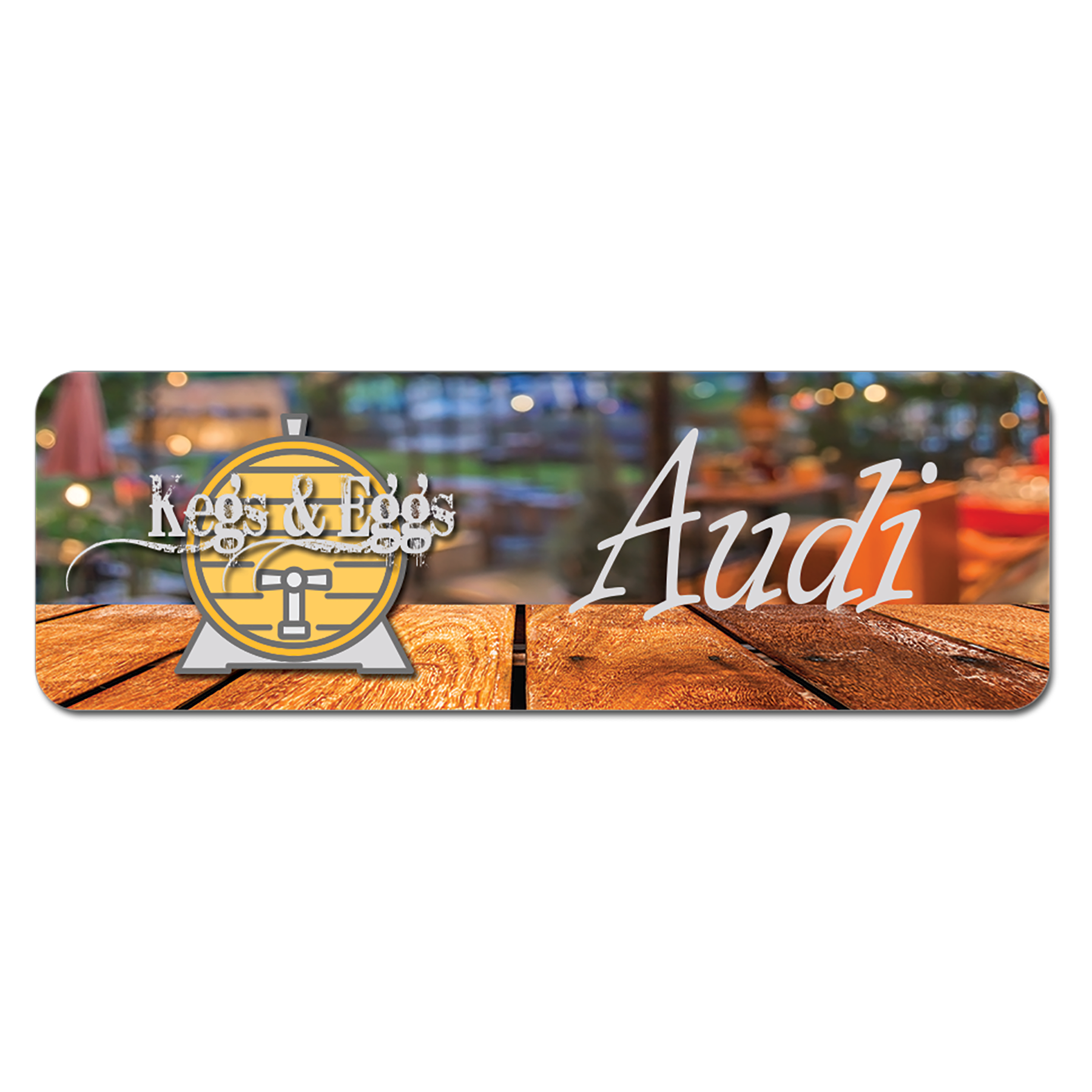 3" x 1" Matte Unisub FRP Sublimatable Name Badge with Radius Corners
