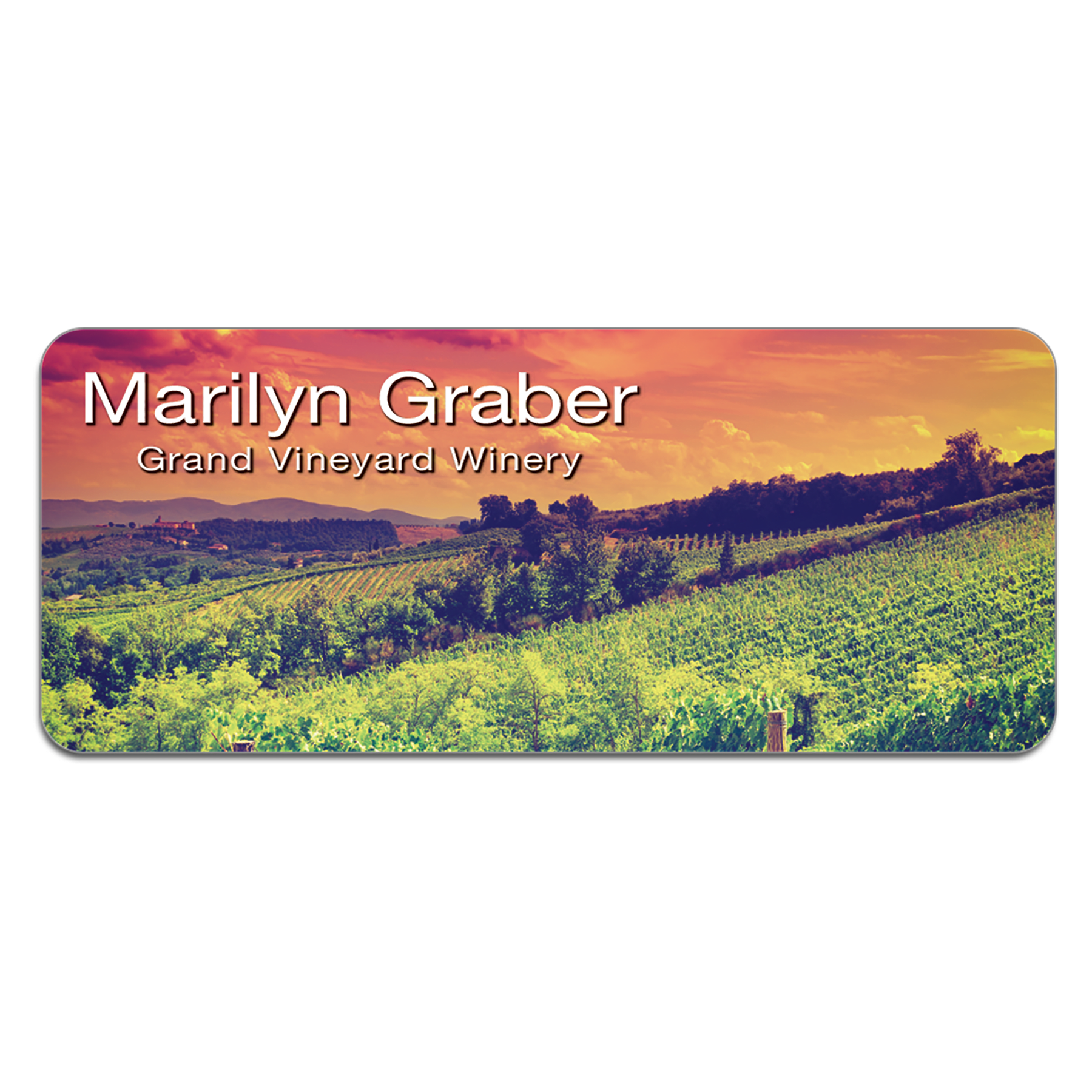 3" x 1.25" Matte Unisub FRP Sublimatable Name Badge with Radius Corners